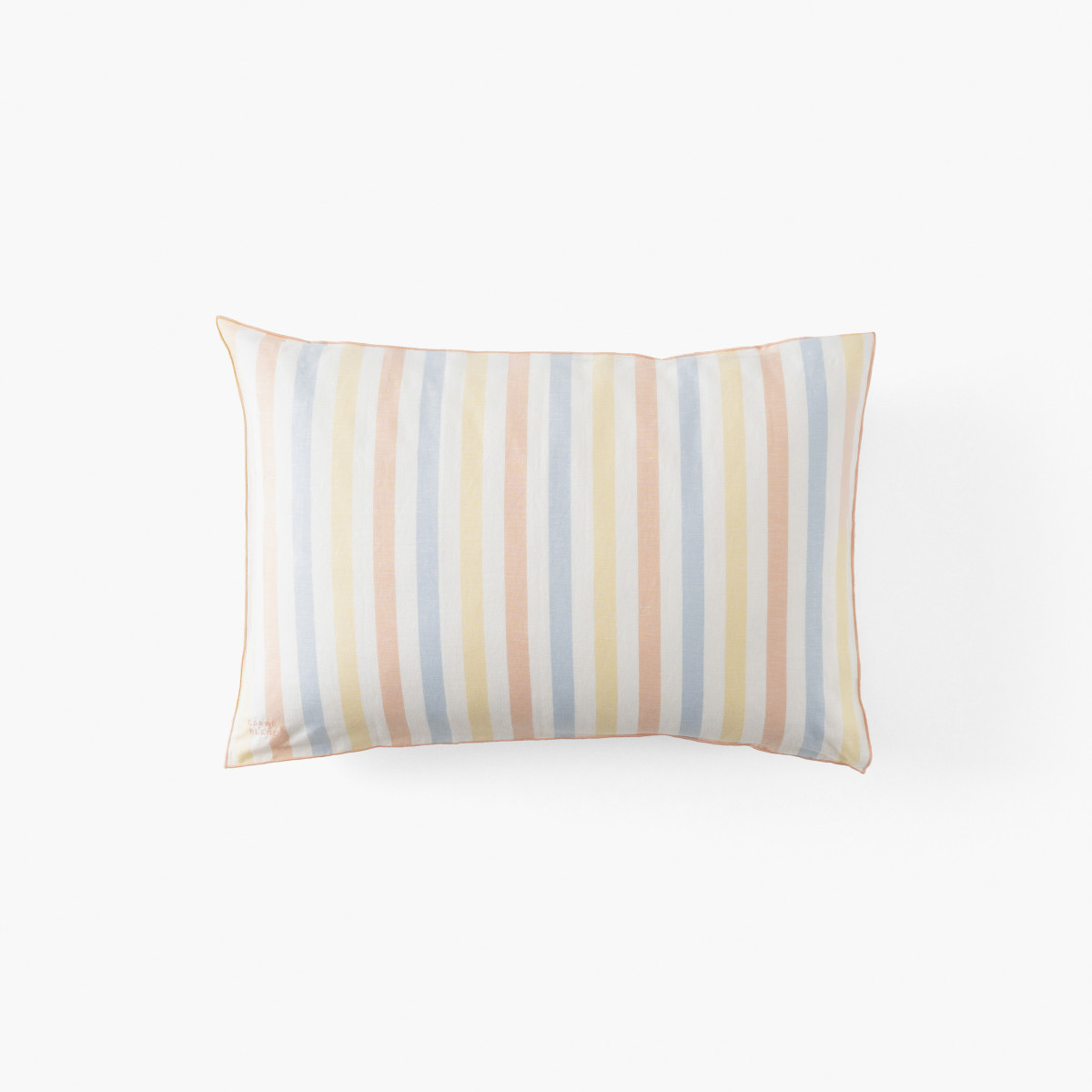 Tempos sorbet striped rectangular pillowcase in linen and washed cotton