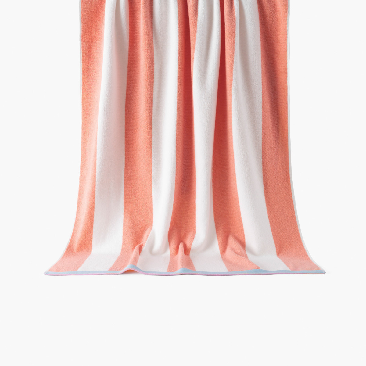 Drap de plage velours de coton double face Rivage jaune et pêche