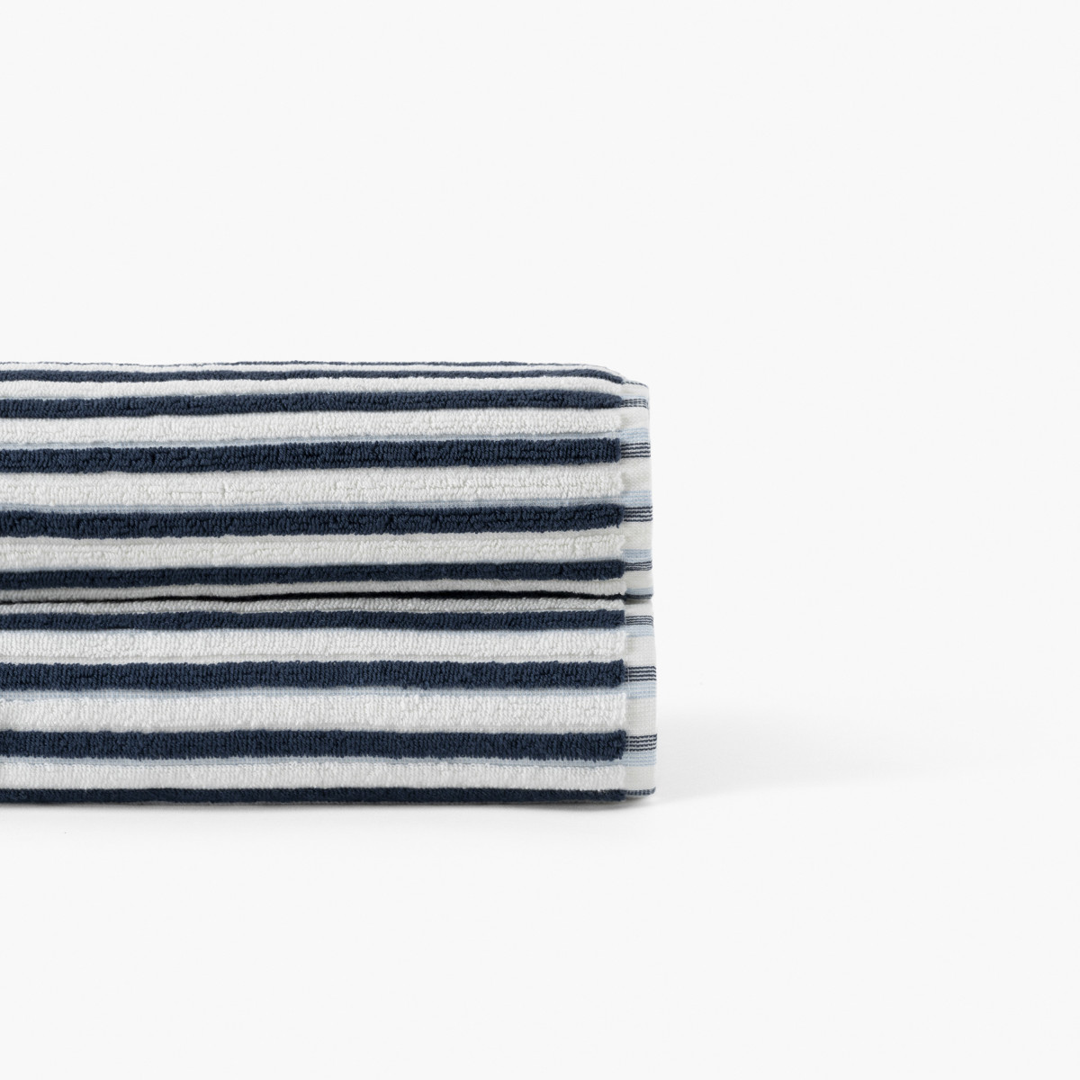 Combo navy and sky blue double-sided cotton bath towel