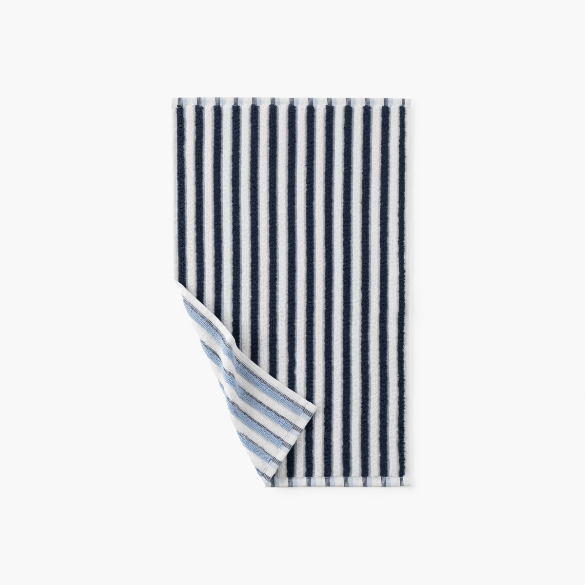 Serviette invité coton double face Combo marine et bleu ciel