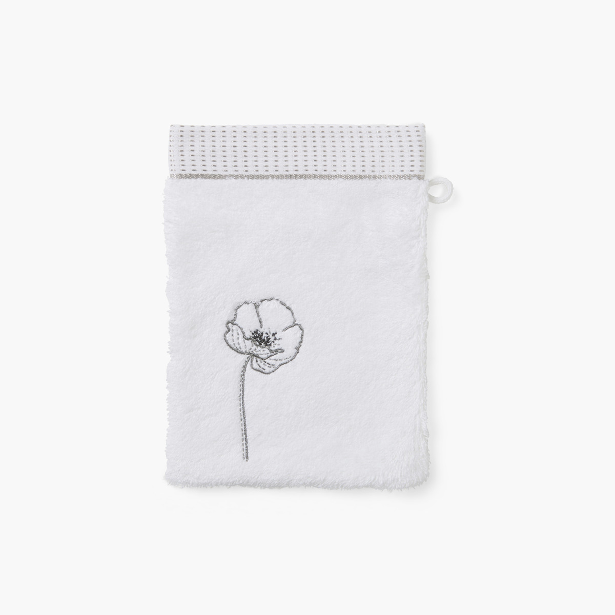 Ephelia white cotton and bamboo viscose washcloth