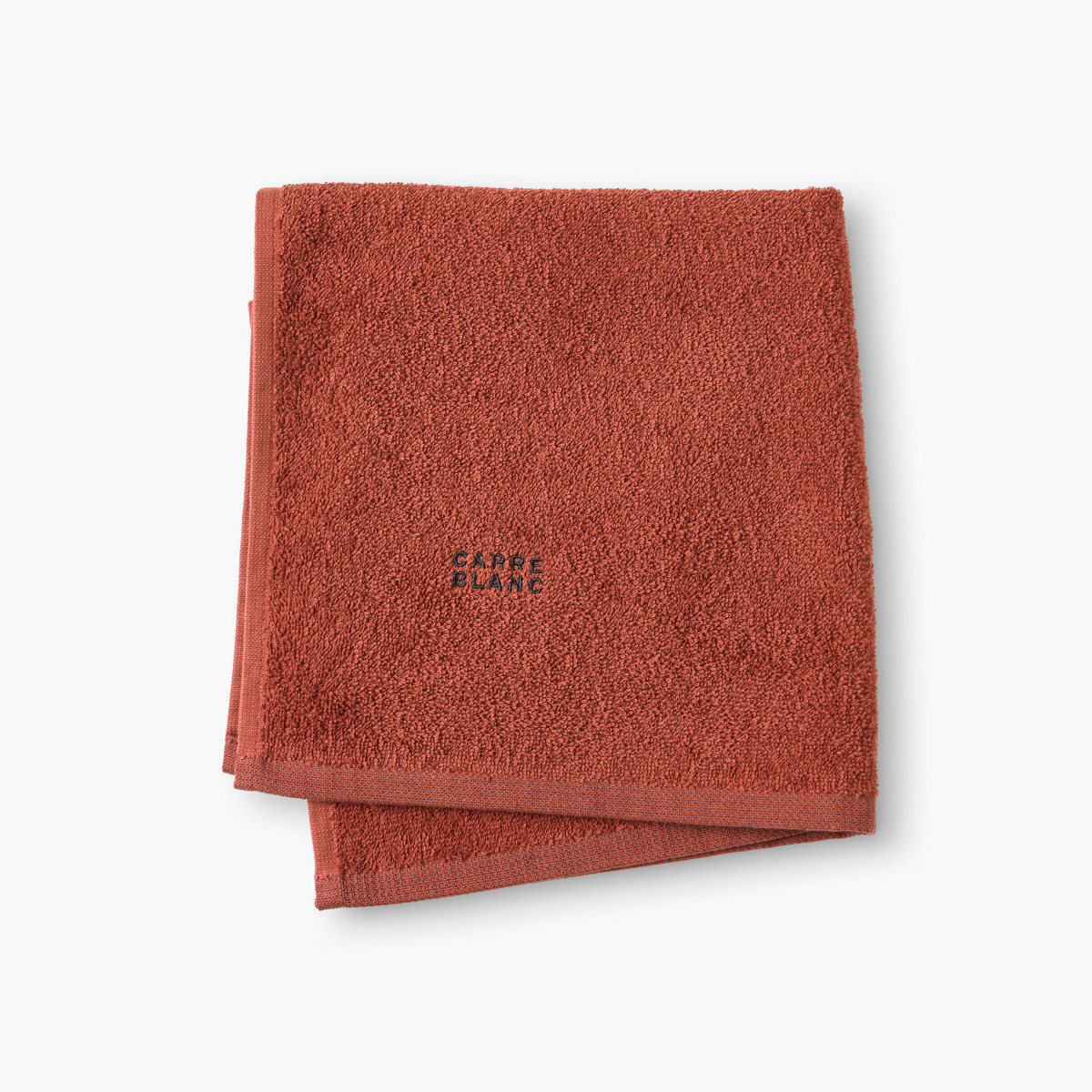 Essuie mains coton Signature acajou