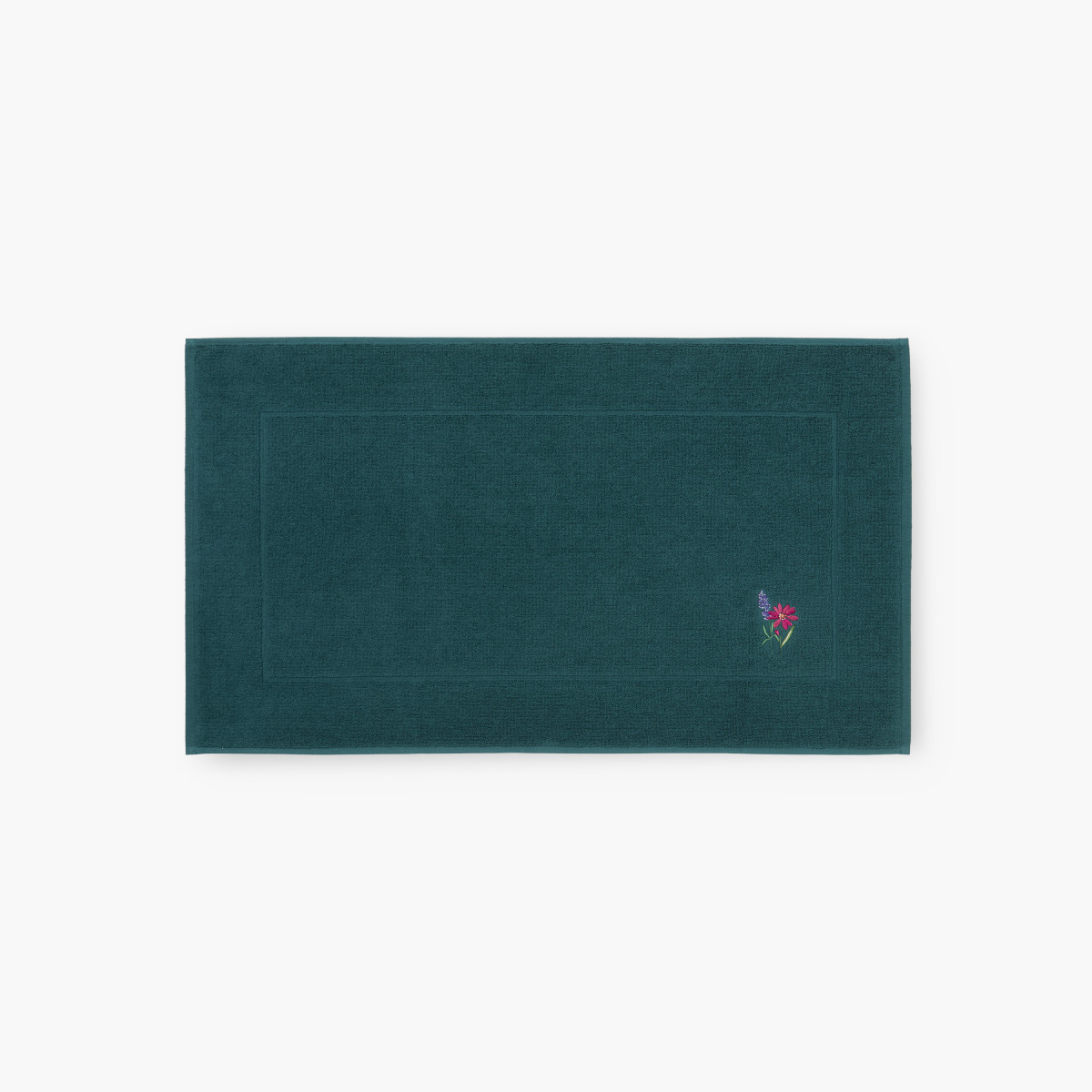 Tapis de bain coton et lyocell Grasse émeraude