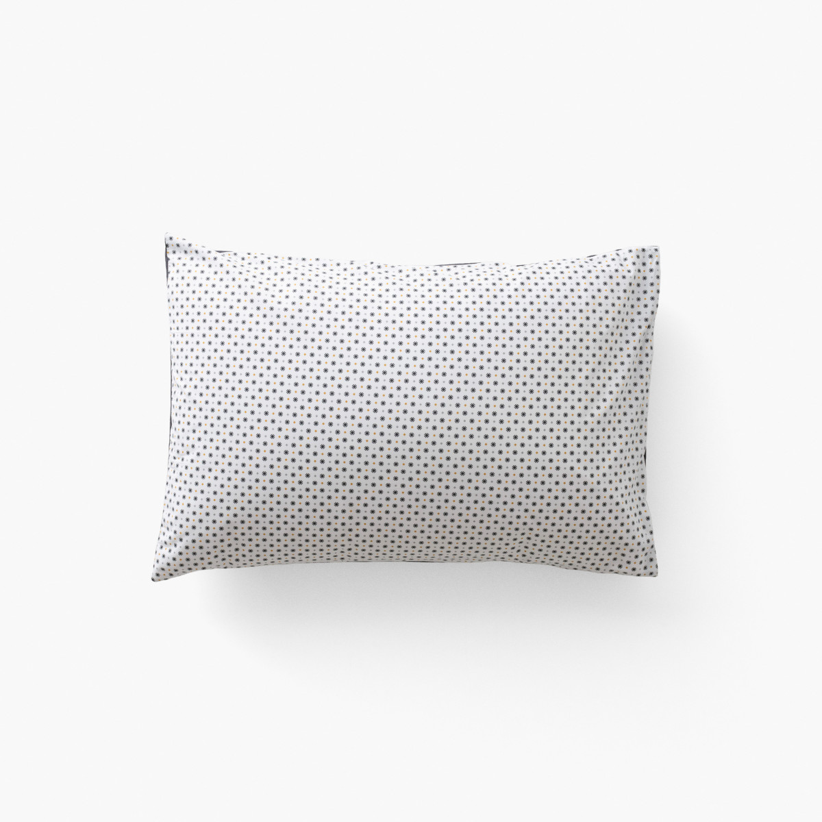 Taie d'oreiller rectangulaire percale de coton Neo anthracite géometrique