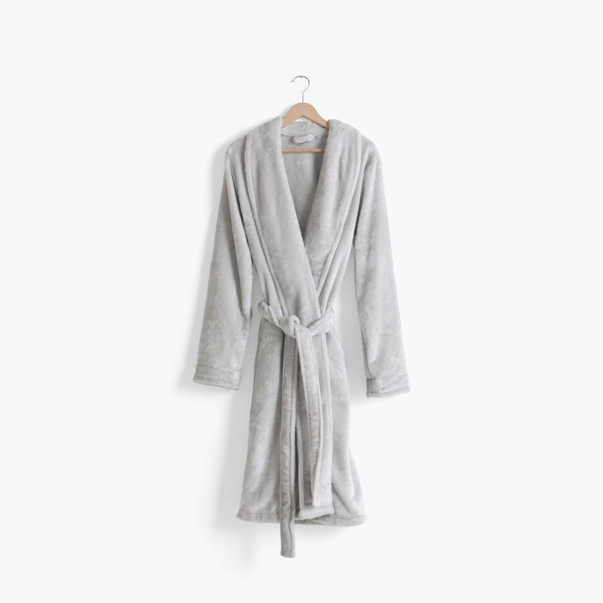 Robe de chambre polaire col châle femme Equinoxe tourterelle