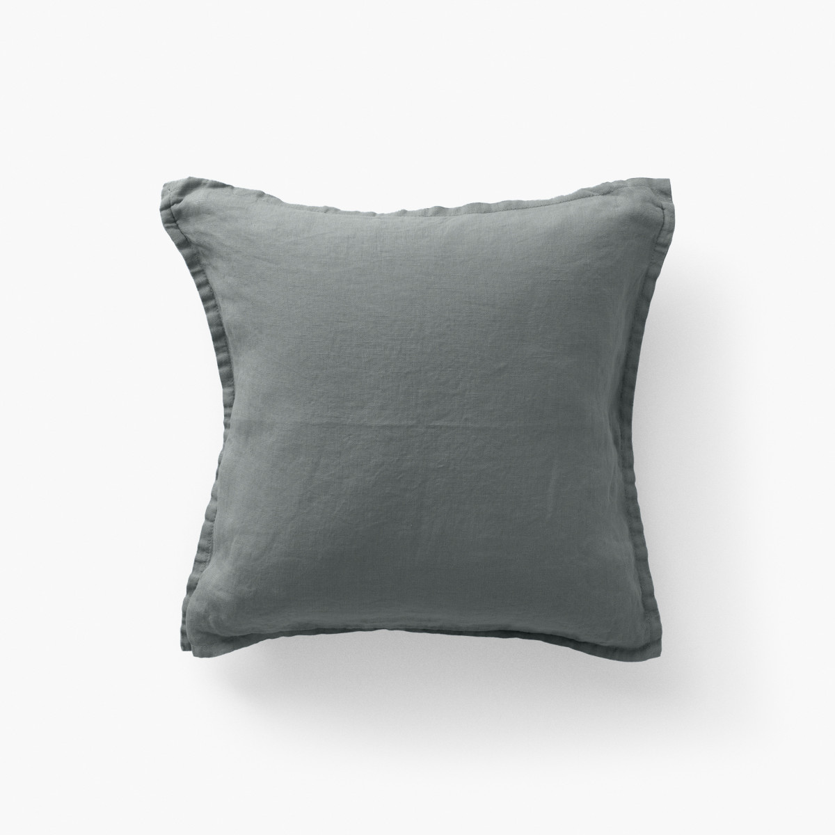 Housse de coussin lin lavé Songe kaki cendré