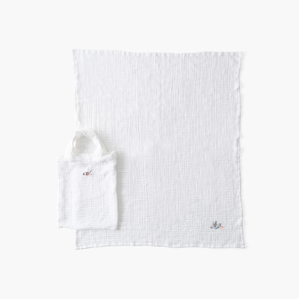 Maxi organic cotton gauze diaper Jardine white