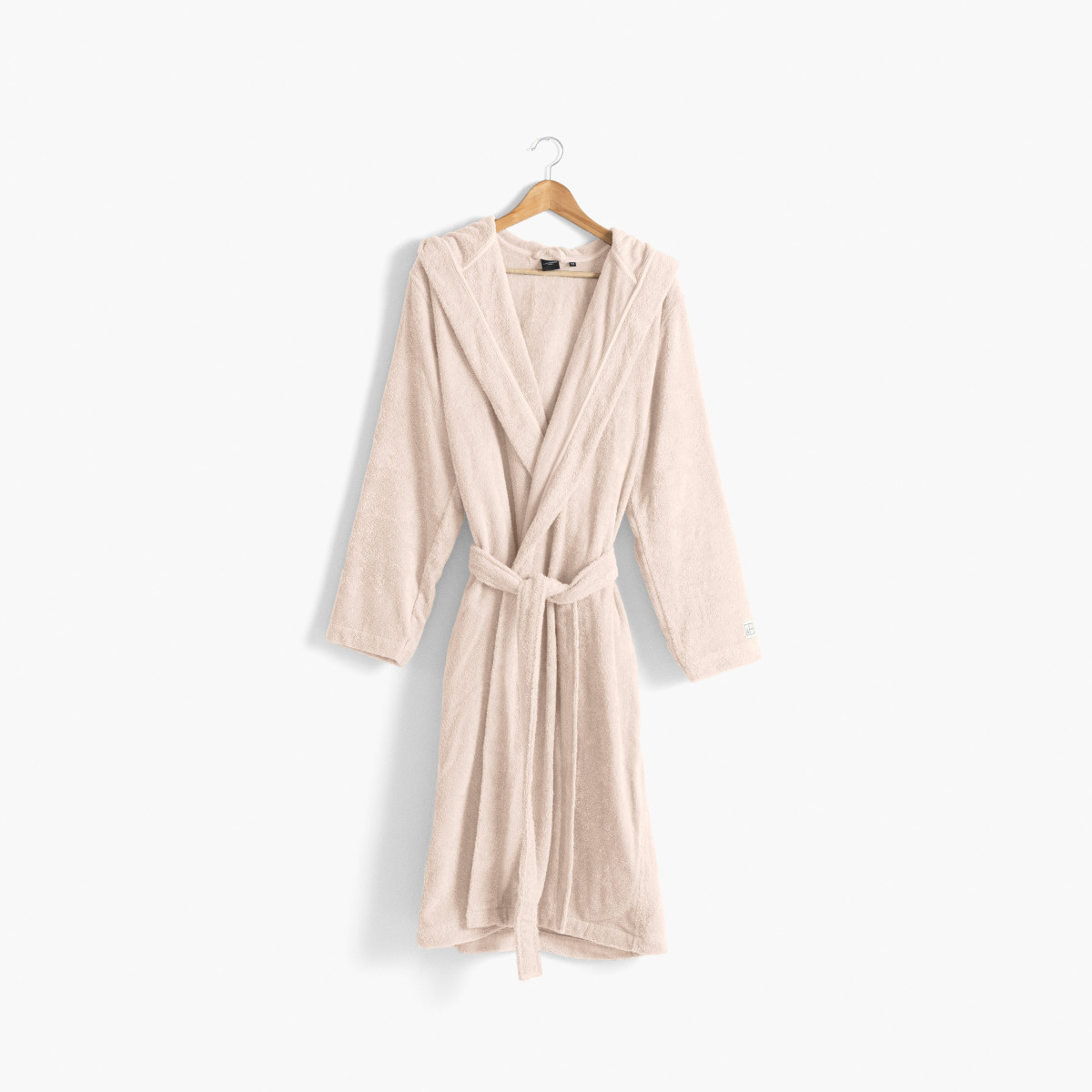 Men's bathrobe with hood, plain organic cotton Osmose natural