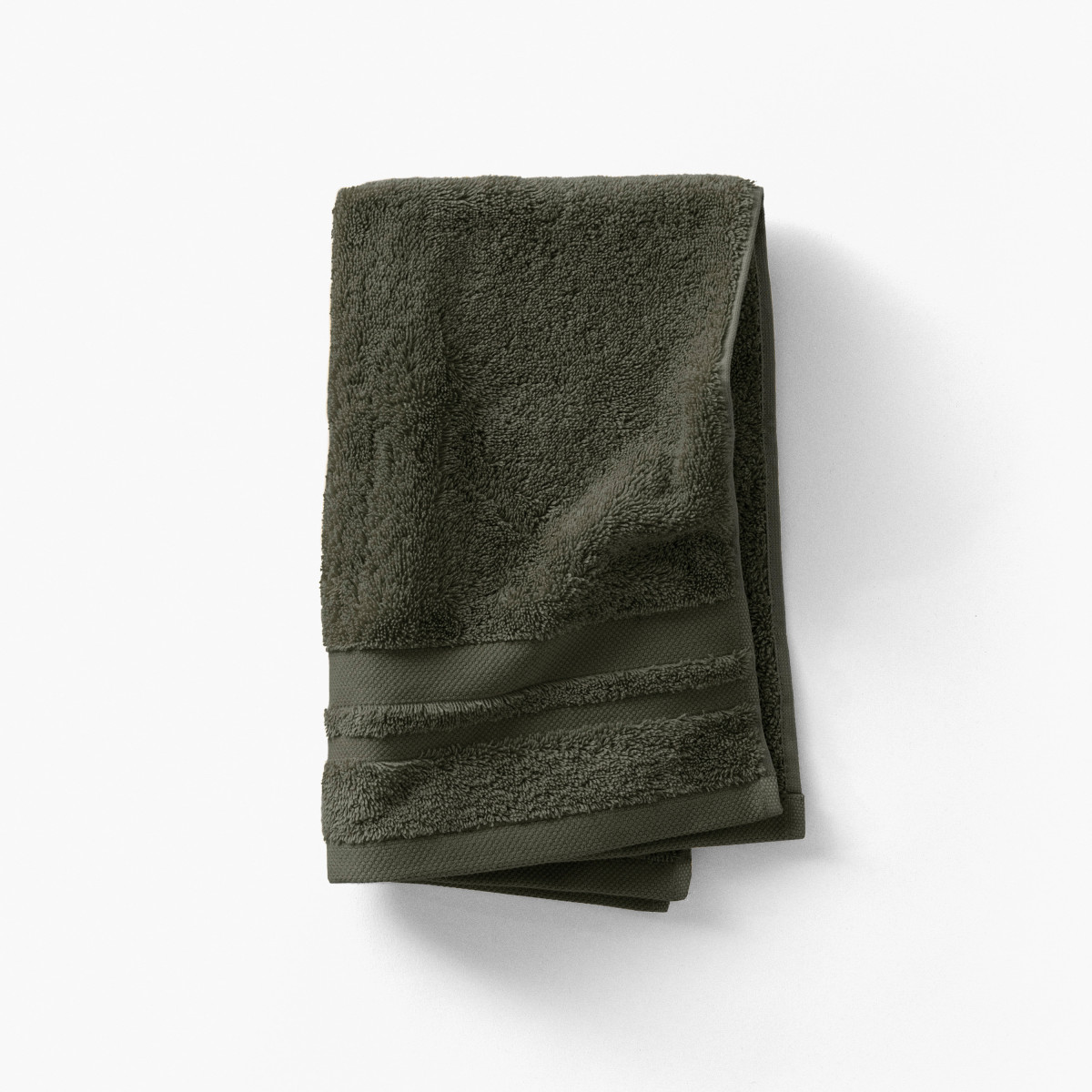 Serviette invité coton Lola II vert kaki