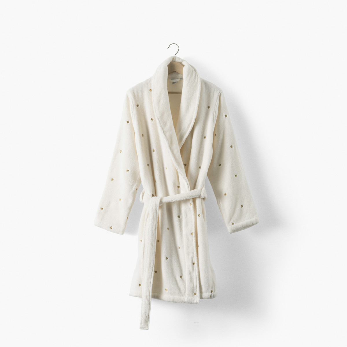 Women's bathrobe ZEPHIRE Ivory/heart