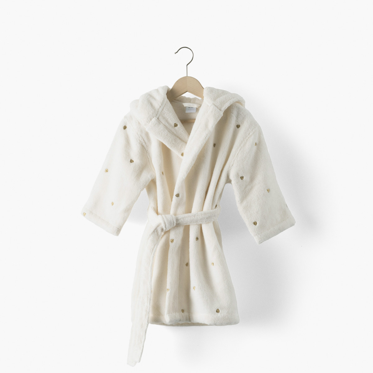 Children's bathrobe ZEPHIRE Ivory/heart