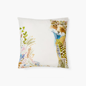 Reversible organic cotton square pillow case Vulpini child