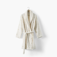 Peignoir coton femme Zephire ivoire coeur