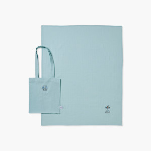 Plaid et sac coton bio Instant ciel