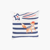 Square reversible pillowcase organic cotton Ptitchic renard