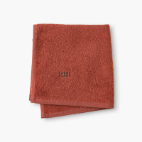 Essuie mains coton Signature acajou