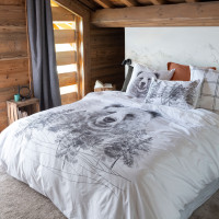 Housse de couette réversible percale de coton Grizzli