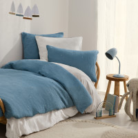 Housse de couette enfant gaze de coton Zéphire baltique marin