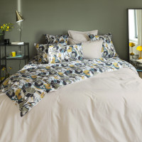 Housse de couette percale de coton Neo ficelle floral