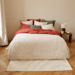 Housse de couette gaze de coton Abelia acajou floral