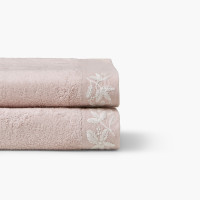 Serviette de toilette coton et lyocell Opalys blush