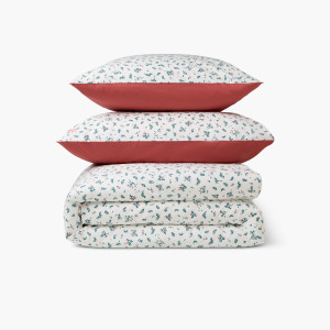 Parure de lit coton Neo rose botanic