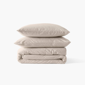 Parure de lit satin de coton lavé bio Quartz Dune