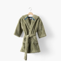 Playful khaki fleece robe