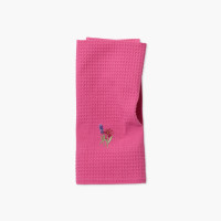Torchon coton nid d'abeille Pistil rose