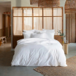 Neo white cotton percale comforter cover
