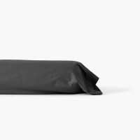 Neo anthracite cotton percale bolster pillowcase