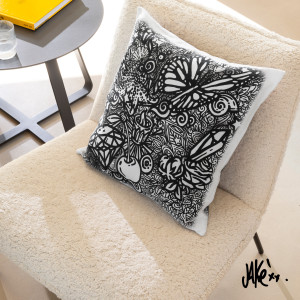 Housse de coussin coton Jakè x Carré Blanc