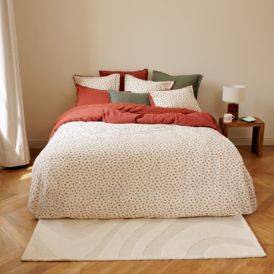 Duvet cover cotton gauze Abelia mahogany floral