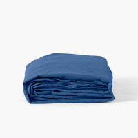 Drap housse coton lavé Songe bleu de chine