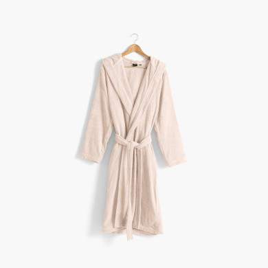 Men's bathrobe with hood, plain organic cotton Osmose natural
