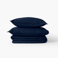 Parure de lit percale de coton Neo marine
