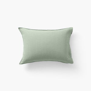 Taie d'oreiller rectangulaire lin et coton lavé Songe Eucalyptus