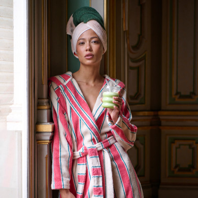 Mixed cotton bathrobe Lysiris pink