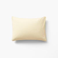 Taie d'oreiller rectangulaire coton lavé bio Souffle jaune pastel