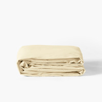 Drap housse coton lavé bio Souffle jaune pastel