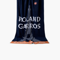 Drap de plage coton bio Roland Garros 2026 marine / terre battue
