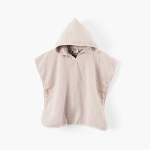 Poncho double-faced cotton and cotton gauze Lino linen