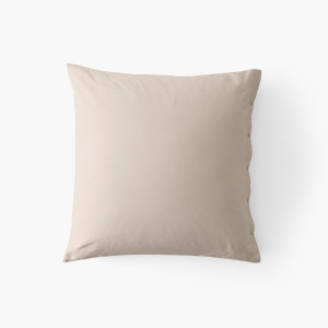 Taie d'oreiller carrée satin de coton lavé bio Quartz dune
