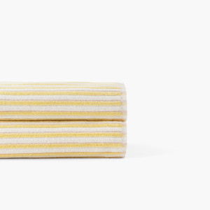 Serviette de toilette coton double face Combo pêche et jaune