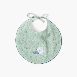 Mini bib organic cotton Welcome almond