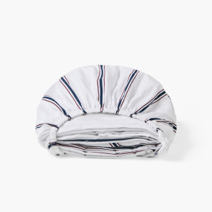 Drap housse coton Neo marine rayure