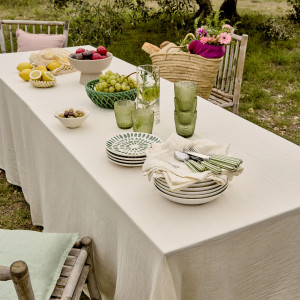 Rectangular tablecloth cotton gauze Envolée vanille