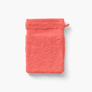 Lola II coral cotton washcloth