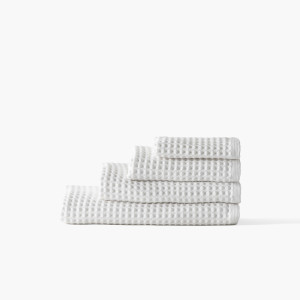 Parure de bain coton bio Quadro blanc
