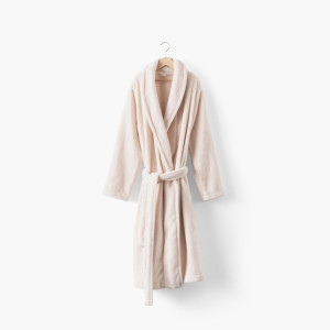 Romy beige-pink women's fleece robe